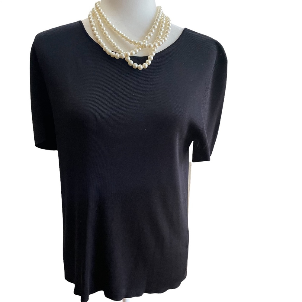 Ellen Tracy Silk Short Sleeve Blouse